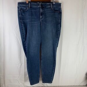 Old Navy Rockstar Super Skinny Jeans Womens 22 Plus Long Blue Built-In High Rise
